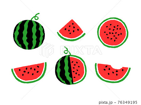 夏にぴったりな果物の西瓜 スイカ のイラスト素材のイラスト素材