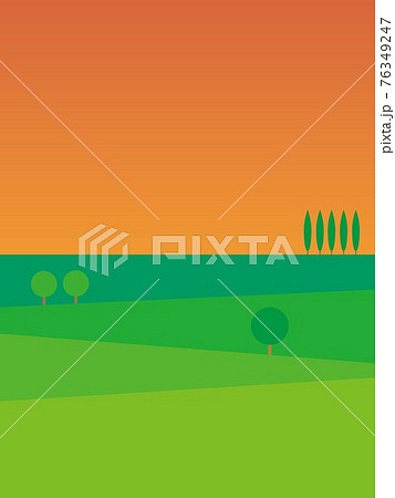春風景 夕景 春風景 夕景 76349247
