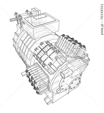 Air conditioning compressor. Vector 76349501