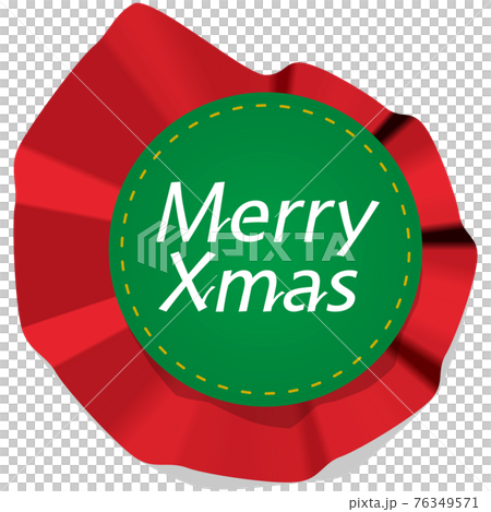 MerryXmas 布のようなやわらかいイメージのエンブレム　サンプル文字あり　ベクターイラスト 76349571