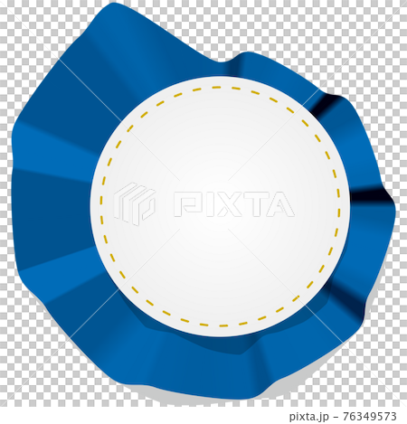 Emblem with a soft image like cloth Blue No sample letters Vector illustration 76349573