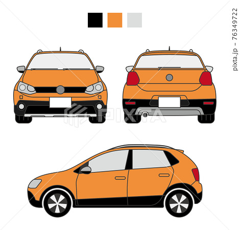 車 平面図 ポロのイラスト素材