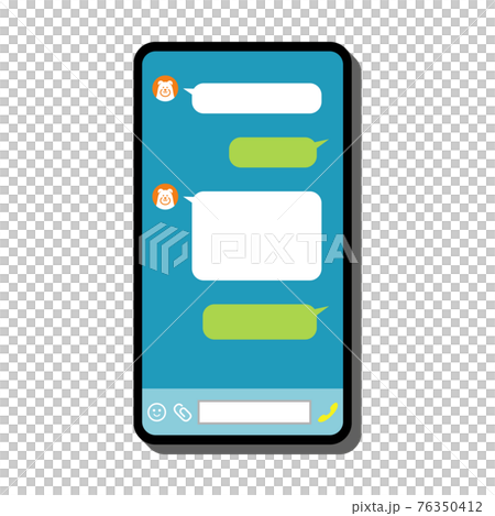 スマホのライン画面イラストイメージのイラスト素材