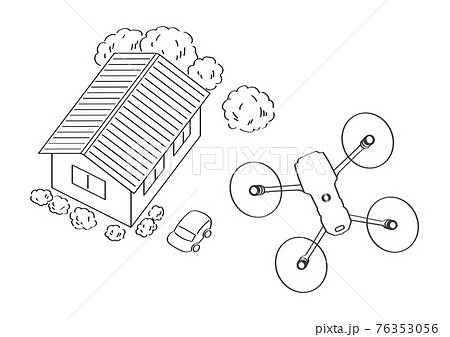 家の上空を飛ぶドローン 76353056