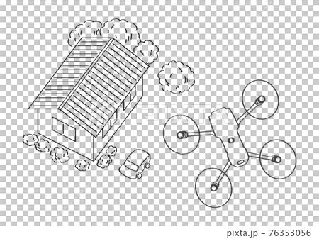 家の上空を飛ぶドローン 76353056