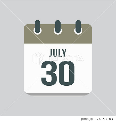 Icon day date 30 July, template calendar page Icon day date 30 July, template calendar page 76353103