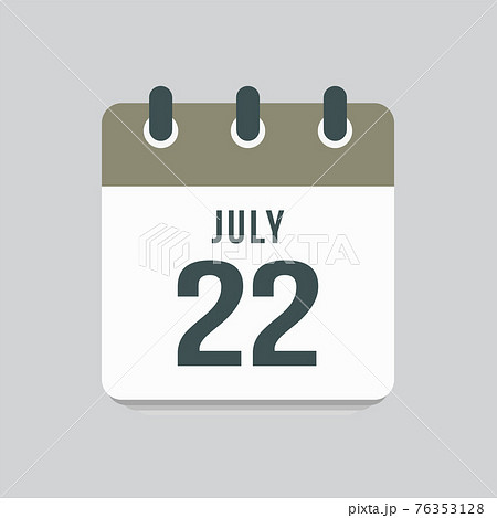 Icon day date 22 July, template calendar page 76353128