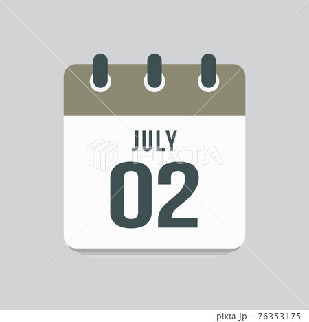 Icon day date 2 July, template calendar page 76353175