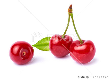 sweet cherry fruits isolated on white background 76353352
