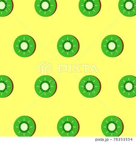 濃いキウイフルーツのパターンイラスト 76353554