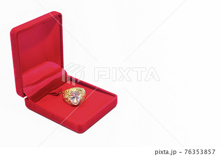 Diamond on red box with copy space 76353857