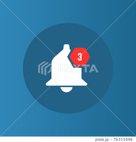 Bell Notification icon. Social Media element User Interface sign. Flat and solid color vector illustration. Bell Notification icon. Social Media element User Interface sign. Flat and solid color vector illustration. 76353896