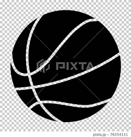 黒いバスケットボールのイラストのイラスト素材