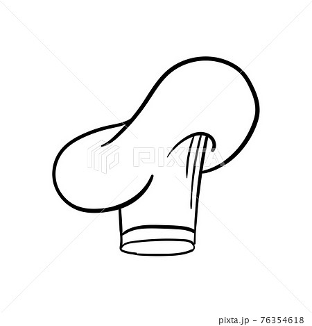 Cook chef hat or cap in outline sketch cartoon style. Coloring vector hand drawn kitchen staff uniform headwear for restaurant or cafe 76354618