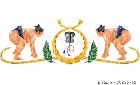 力士としめ縄の土俵風デコレーション 76355759