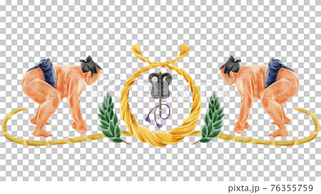 力士としめ縄の土俵風デコレーション 76355759