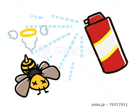 殺虫剤をかけられた害虫　蜂 76357931