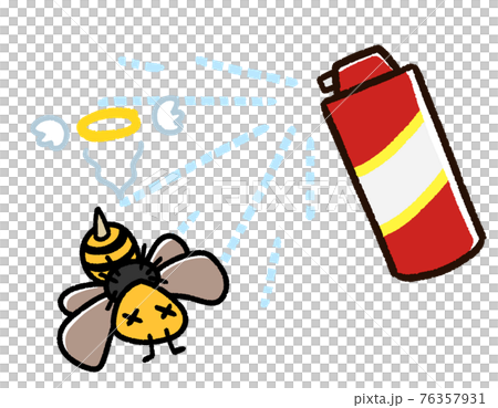 殺虫剤をかけられた害虫　蜂 76357931