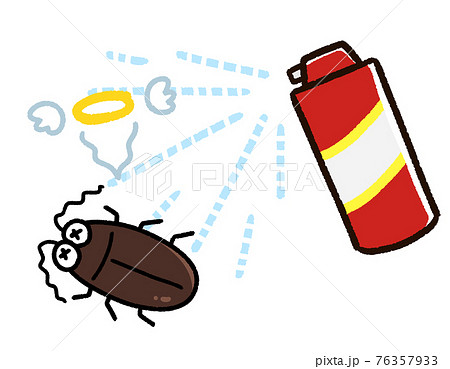 殺虫剤をかけられた害虫　ゴキブリ 76357933