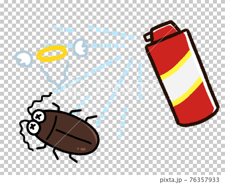 殺虫剤をかけられた害虫　ゴキブリ 76357933