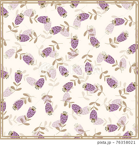 Print for kerchief, bandana, scarf, handkerchief, shawl, neck scarf. Squared pattern with ornament for fabric, textile, silk products. Paisley vector with flowers in nordic style.Floral folk tracery. Print for kerchief, bandana, scarf, handkerchief, shawl, neck scarf. Squared pattern with ornament for fabric, textile, silk products. Paisley vector with flowers in nordic style.Floral folk tracery. 76358021