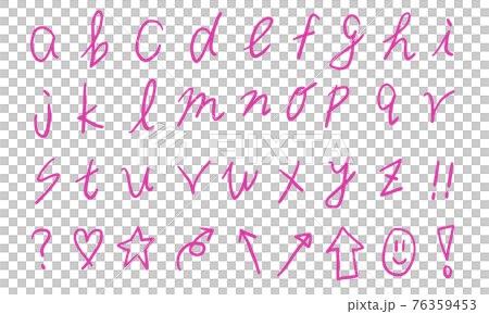 Set of pink numbers and lowercase alphabets (pen) Set of pink numbers and lowercase alphabets (pen) 76359453
