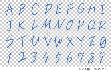 青の数字や大文字アルファベットのセット(ペン) 青の数字や大文字アルファベットのセット(ペン) 76359459
