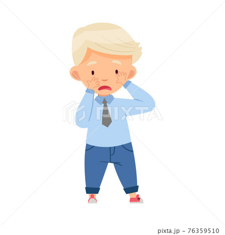 Bullied Boy Standing Suffering from Mockery and Sneer at School Vector Illustration Bullied Boy Standing Suffering from Mockery and Sneer at School Vector Illustration 76359510