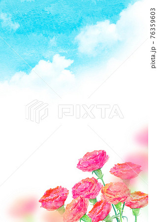 カーネーション 母の日 水彩イラスト カーネーション 母の日 水彩イラスト 76359603