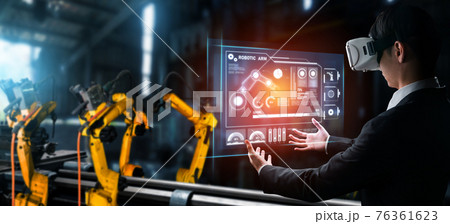 Advanced robot arm system for digital industry and factory robotic technology Advanced robot arm system for digital industry and factory robotic technology 76361623