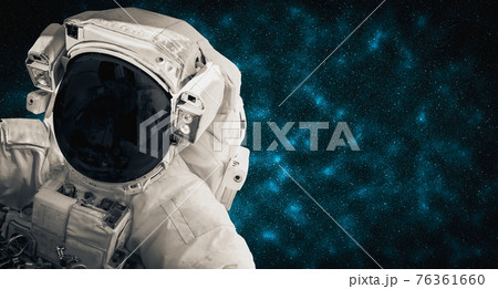 Astronaut spaceman do spacewalk while working for space station 76361660