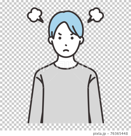 成年男性面部表情生氣 76365448