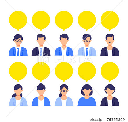 ビジネスパーソンと吹き出し 76365809
