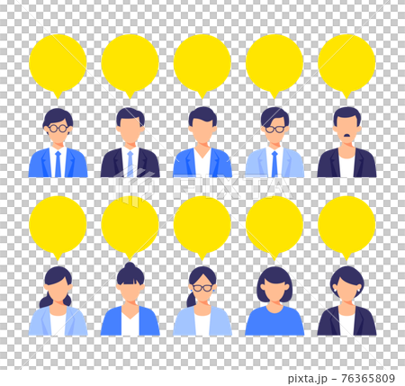 ビジネスパーソンと吹き出し 76365809