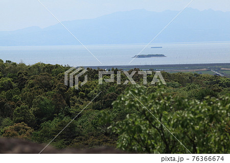 大牟田市　甘木山公園　夫婦岩からの眺め、 76366674