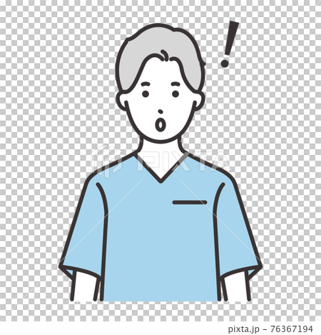 Male nurse facial expression surprised Male nurse facial expression surprised 76367194