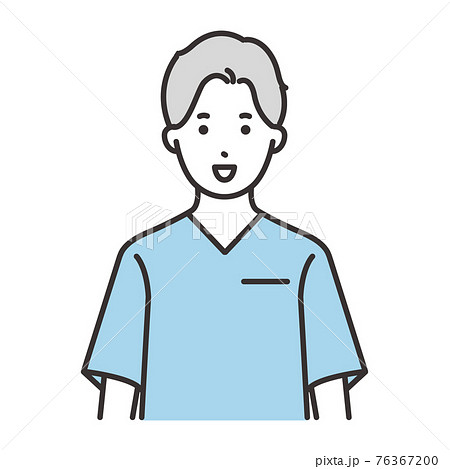 男性　看護師　表情　笑顔 76367200