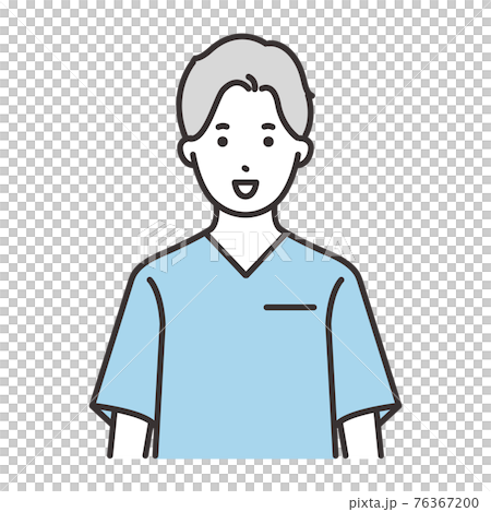 男性　看護師　表情　笑顔 76367200