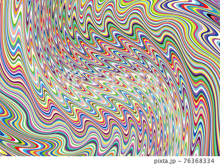歪んだ波模様のカラフルなストライプの背景のイラスト素材 [76368334