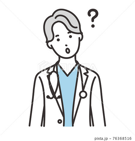 男性　医者　表情　はてな 76368516