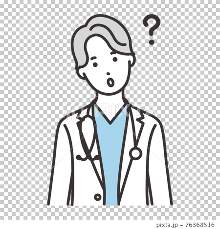 男性　医者　表情　はてな 76368516