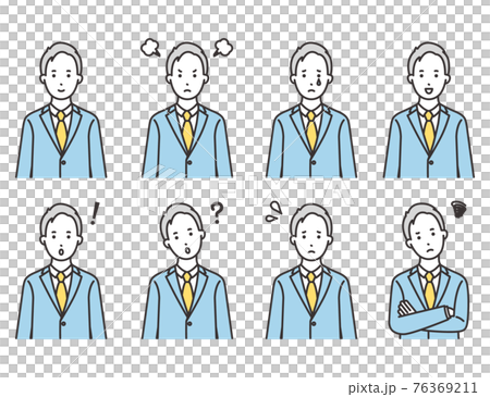 Office worker suit facial expression set 76369211