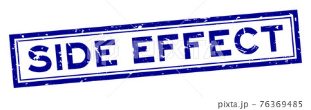 Grunge blue side effect word square rubber seal stamp on white background 76369485