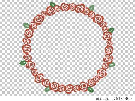 Retro rose floral illustration background pattern circular frame Retro rose floral illustration background pattern circular frame 76371460