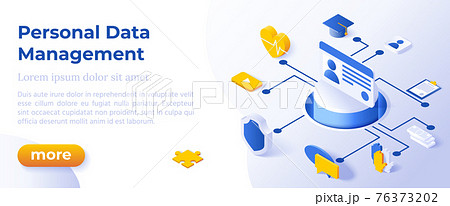 PERSONAL DATA MANAGEMENT - Banner Layout Template for Website and Mobile Website Development. 76373202
