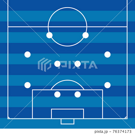 サッカーのフォーメーション4 4 2のイラスト素材