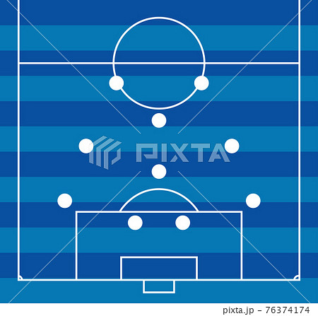 サッカーのフォーメーション4 4 2のイラスト素材