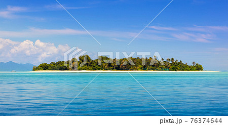 Tropical island with coconut palm. Beach fun. Tropical island with coconut palm. Beach fun. 76374644