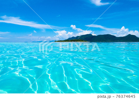 Tropical island with coconut palm. Beach fun. Tropical island with coconut palm. Beach fun. 76374645