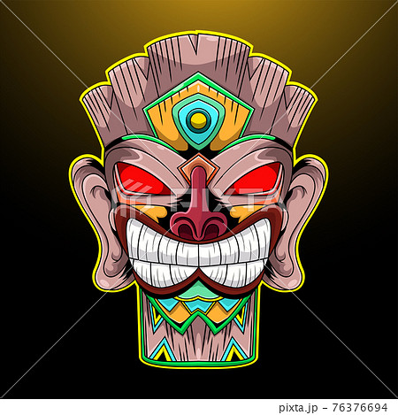 Tiki mask esport mascot logo 76376694
